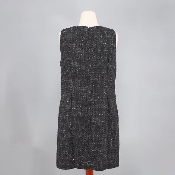 TALBOTS Black Metallic Textured Tweed Dress Size 14P - Picture 5 of 9